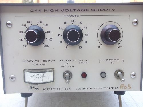 KEITHLEY 244 NEGATIVE POLARITY POWER SUPPLY 200VDC-2200VDC W/MANUAL COPY