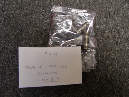 AMPHENOL CONNECTORS 999-226, LOT OF 3.