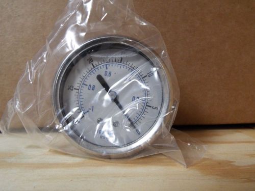 -30inHg/bar 2.5&#034; Stainless Brass Center Back Mount Pressure Gauge