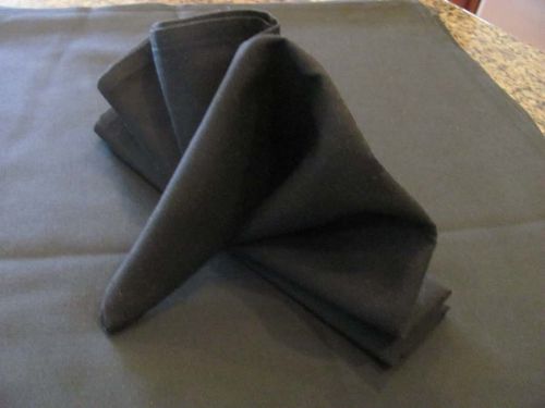 24 Black Restaurant Catering Napkins 20&#034; x 20&#034; Table Linens FREE SHIPPING