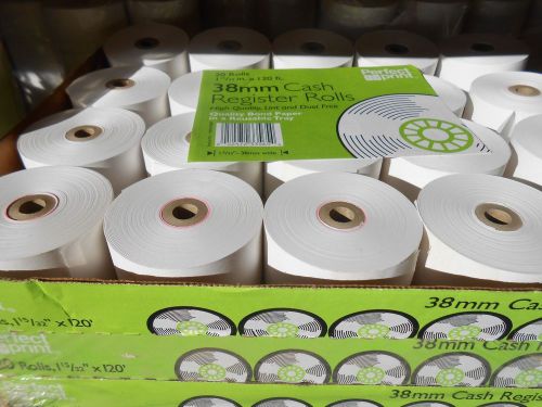 LOT of 48 Cash register receipt rolls single 38mm 1 15/32 120 ft wholesale price