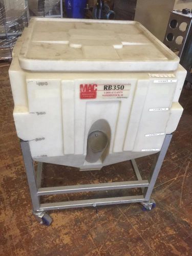 MAC RB350 Portable Material Hopper Resin Surge Bin w/ Lid RB-350 Plastic USED