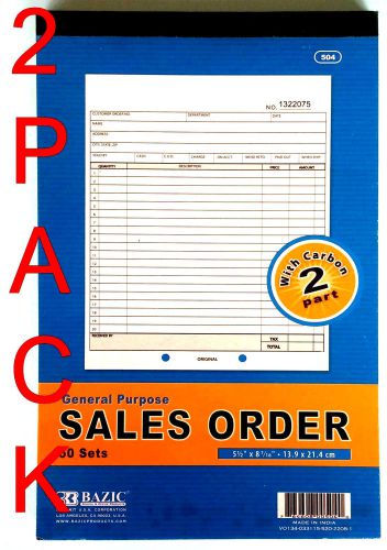 2Pcs SALES ORDER Record BOOK 2 Part 50 Sets Numbered Original duplicate w/Carbon