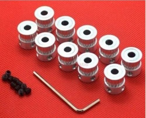 10pcs GT2 Pulley 20 Teeth Aluminum 2mm Bore 5mm 3D Printer Reprap Prua I3 CNC