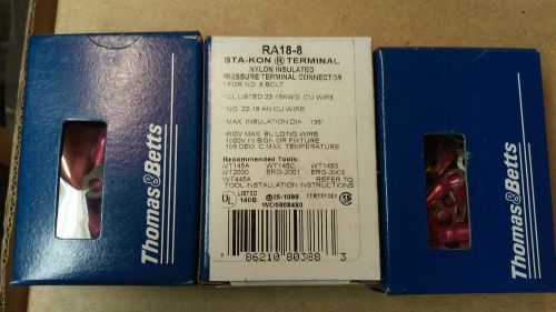 For Resell or Inv stock LOT 3 full box of STA-KON TERMINAL RA18-8