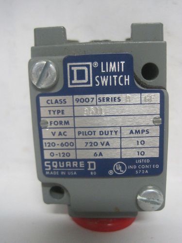 Square d limit switch w/o cat whisker 9007-b51l 600v 10a series b usg for sale