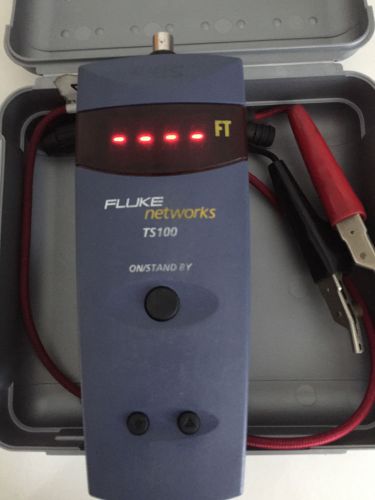 USED FLUKE NETWORKS TS100 CABLE LENGTH FAULT TESTER METER 26500-340 + HARD CASE