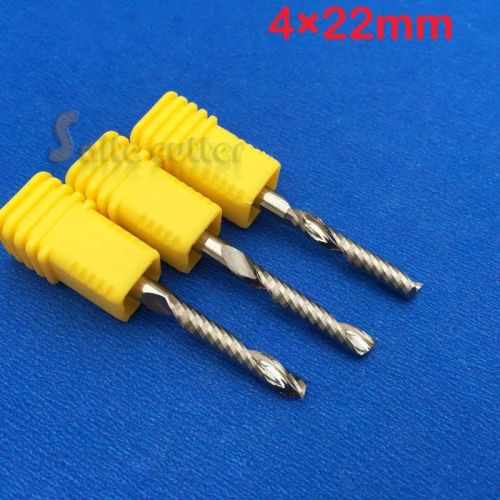 5pcs Aluminum endmill Cutting single flute spiral CNC router bits 4mm 22mm