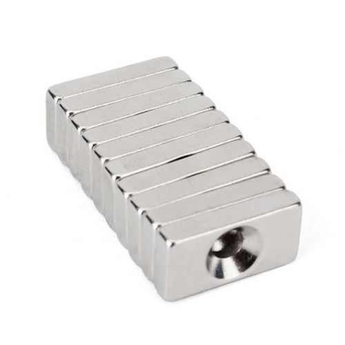 10pcs 20x10x4mm N35 Rare Earth Neodymium Magnets Strong Block Cuboid 4mm Hole