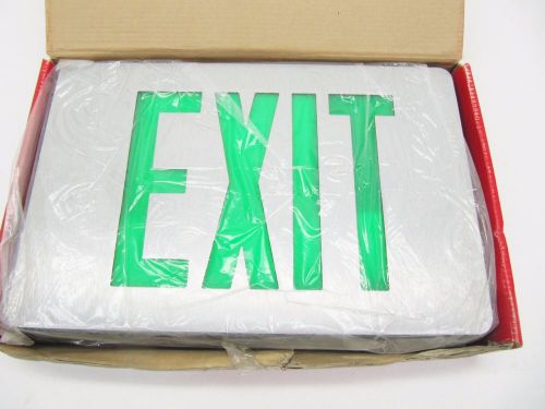 NIB Cooper Sure-Lites CX62G Die Cast Aluminum LED Exit Sign With Green Letters