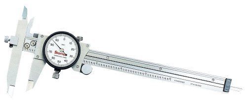 Starrett 120JZ-6 Dial Caliper, Stainless Steel, Offset Jaw, White Face, 0-6&#034;