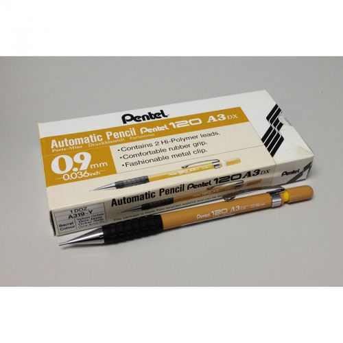 Pentel Sensi-Grip A319 0.9mm Mechanical Drafting Pencil Bulk Pack 12pcs - Yellow