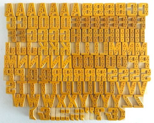 120 letterpress wood type designer alphabets+punctuations -complete set-bp104-nr for sale