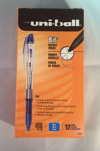 UNI-BALL 73843 - BIT NEEDLE POINT - GEL - BLUE MEDIUM - 1 DOZEN