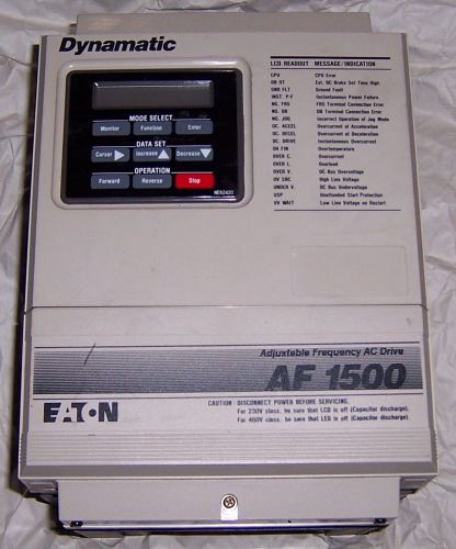 EATON AF 1500 ADJUSTABLE FREQUENCY AC DRIVE  AF-150302-0240