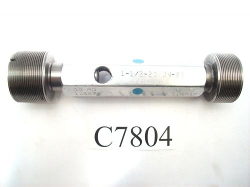 1-1/2-20 UN-2B THREAD PLUG GAGE GO PD 1.4675 NO GO PD 1.4737 LOT C7804