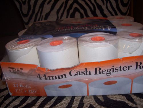 IBM  44mm (1-3/4&#034;) x 220&#039;  CASH REGISTER PAPER - 24  ROLLS