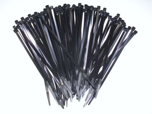 Joy fish 8&#034; heavy duty nylon cable ties 50 lb test 100 pc black black 100 for sale