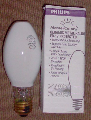 NIB PHILIPS MHC100/U/MP/4K ALTO CERAMIC METAL HALIDE ED-17 PROTECTED 100WATT