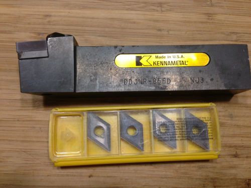 KENNAMETAL DDJNR-855D TOOL HOLDER 1-1/4&#034;H x1&#034;W SHANK 6&#034;OAL RH + 5 INSERTS NEW