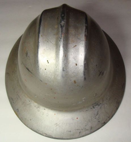 Vtg silver aluminum safari full brim bullard 502  hard hat ironworker for sale