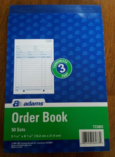 Adams Sales Order Book Carbonless 3 part