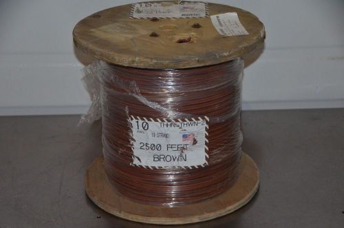 Alan wire 10NO75 THHN-THWN-2 Brown 10 AWG 2500 Ft Spool 10/1C(19STR) 19 Strand