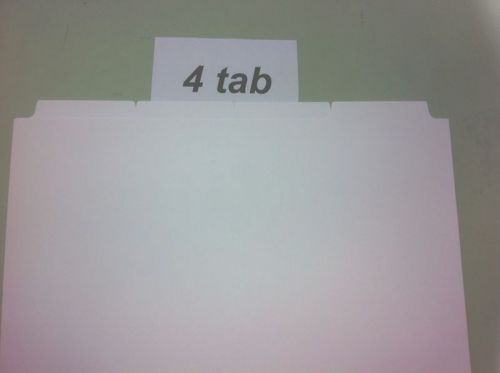 WRITE ON, 4 BANK, 110#, WHITE, COPYABLE INDEX TABS, 250 SETS,