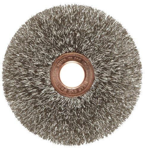 Weiler Copper Center Wire Wheel Brush, Round Hole, Stainless Steel 302, Crimped