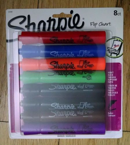 Sharpie flip chart bullet tip markers, 8 colored markers 22480pp - brand new for sale