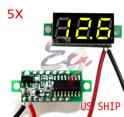 5X Green DC 0-30V LED Display Digital Voltage Voltmeter Panel Car Motorcycle