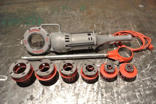 Ridgid 700 electric handled power pipe threader machine w/ 7 die set 1/4&#034; to 2&#034; for sale