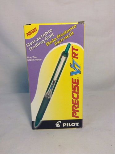 12 -ONE DOZEN PILOT PRECISE V7 RT RETRACTABLE GREEN ROLLING BALL PEN FINE POINT