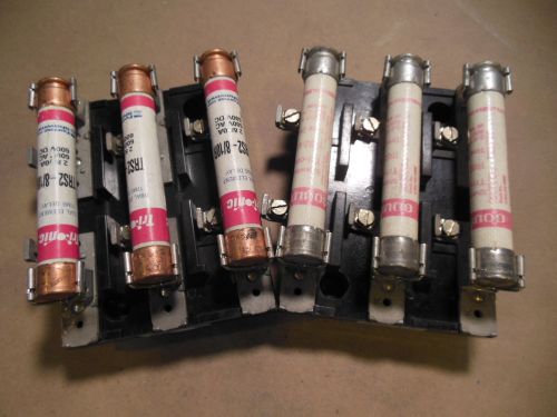 Marathon 30 Amp,600 Volt,Pole,Panel Mounted FuseBlock w/TRS-8/10 Fuses(LOT OF 2)