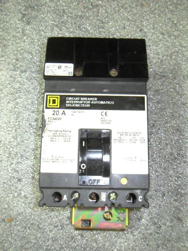 (V39) 1 NEW SQUARE D FC34020 20A 480V CIRCUIT BREAKER