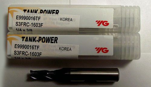 3Pcs 1/4&#034; YG1 Tank Power Cobalt Roughing End Mill TiALN