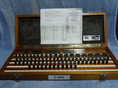 GRADE 2 BROWN &amp; SHARPE GAGE BLOCK SET, 84 PIECE WITH WOODEN STORAGE CASE