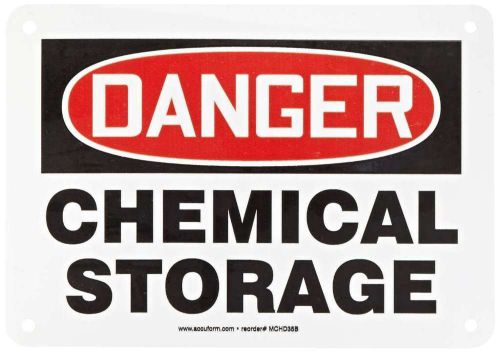 Accuform Signs MCHL191VA Aluminum Safety Sign, Legend &#034;DANGER CHEMICAL STORAGE&#034;,