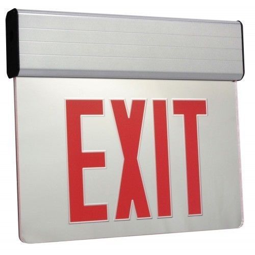 ORBIT ESSE-A-2-R-EB SURFACE EDGE ALUMINUM EXIT SIGN RED LETTERS BATT. BACKUP