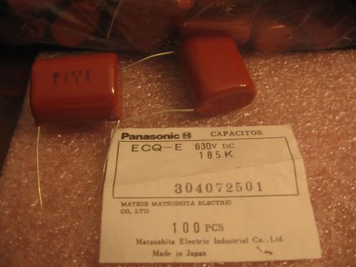 100 PC&#039;S P/N ECQ-E6185KF Film Capacitors 630DC 1.8uF 10% RADIAL