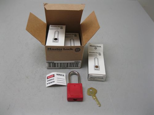 Lot (6) master lock 410kared keyed-alike safety lockout padlock red a3 (1911) for sale