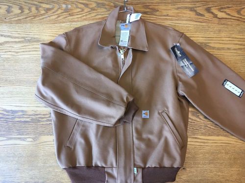 CARHARTT FRJ198 MEN’S FLAME-RESISTANT ALL-SEASON BOMBER JACKET LARGE BROWN