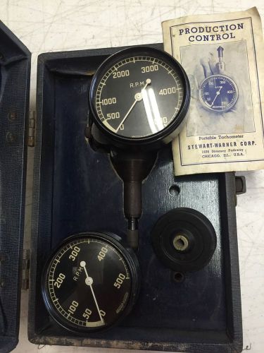 Vintage 1938 Stewart Warner Portable Tachometer 757 Boxed Set W High Low Gears !