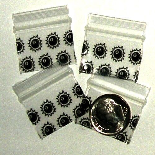 Mini Ziplock Bags 200 Magic Eight Ball Baggies 1 x 0.75&#034; Apple 1034