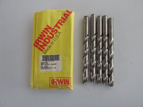 Five(5) nos vintage Irwin 15/32 drill bits-USA made