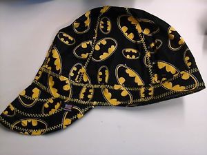 Batman Logo Print &#034;Any Size&#034; Lined hat, Welding Hat, Pipefitter Cap Welder