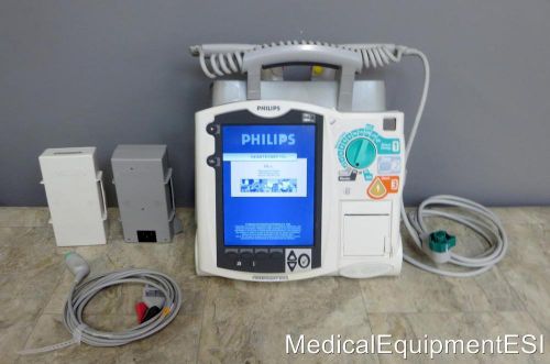 Philips Heartstart MRx Biphasic 3 Lead ECG Pacing Analyze etCO2 Hard Paddles