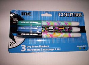 INC~DRY ERASE MARKERS - Fine Point - Green, Blue &amp; Black ~Pack of 3~ by INC