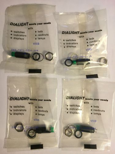 4 Dialight 249-7971-3332-504 14VDC, 20mA, 40mcd, Green LED Indicator! New!