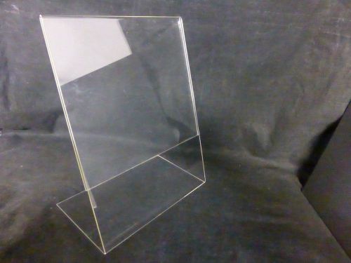 USED Clear Slanted Acrylic 8.5 x 11 (8.75x11-1/8) Sign Flyer Menu Holder Display